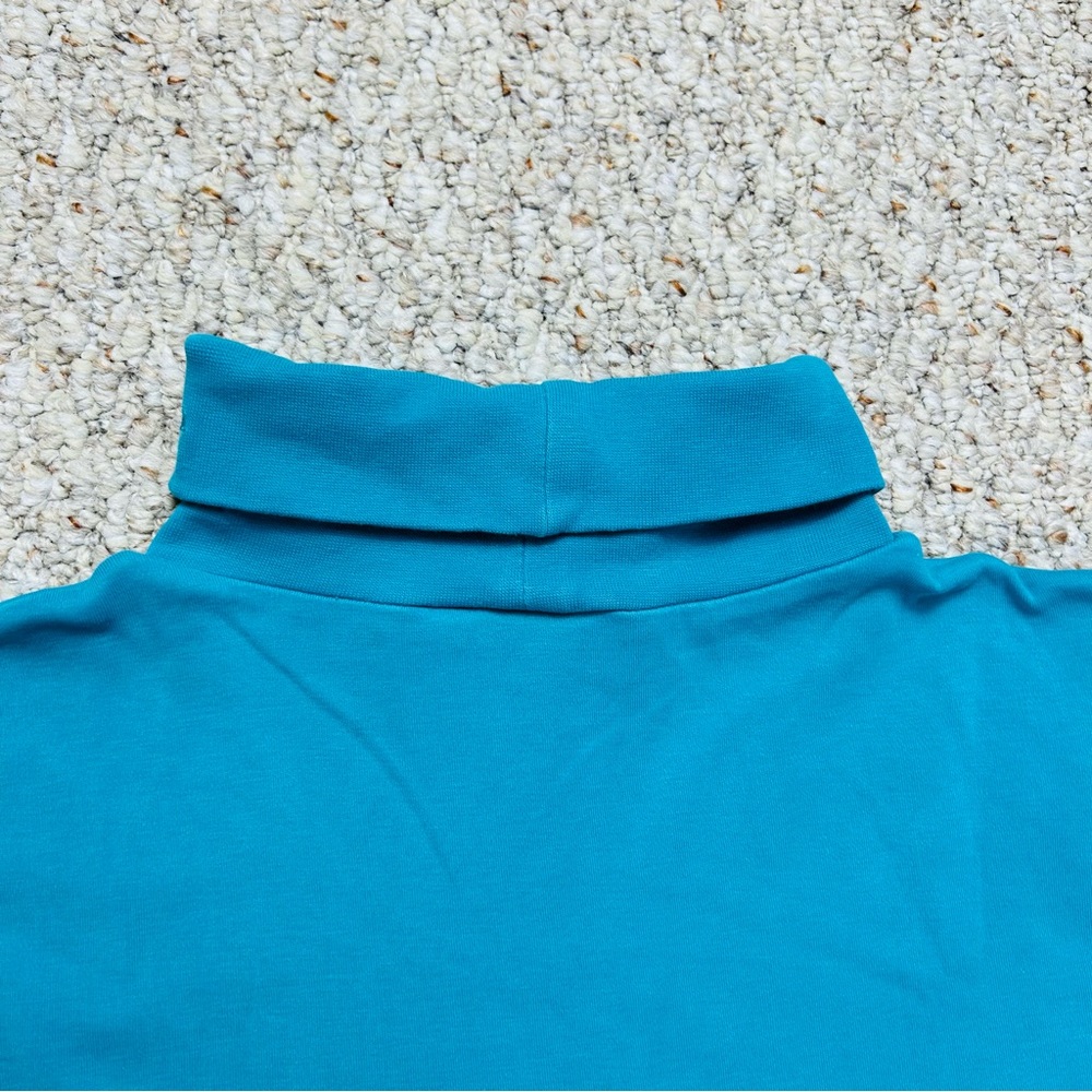 Columbia Vintage Mock Neck Long Sleeve Womens XL Teal Single Stitch 90s Pullover - Picture 6 of 8